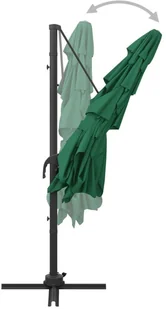 vidaXL 4-poziomowy parasol na aluminiowym słupku, zielony, 250x250 cm 313821 - Parasole ogrodowe - miniaturka - grafika 7