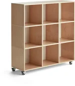 Meble do szkół i przedszkoli - AJ Produkty Szafka z przegrodami RICO, na kółkach, 9 przegród, 1200 mm - miniaturka - grafika 1