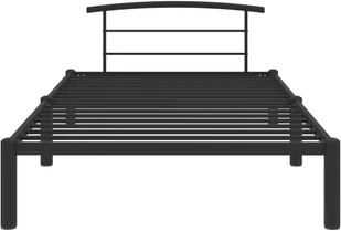 vidaXL Rama łóżka, czarna, metalowa, 90 x 200 cm - Łóżka - miniaturka - grafika 10