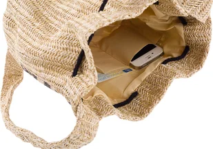 Cavaldi 4U Mała, słomiana torebka worek z pomponami, idealna na lato - Torebki damskie - miniaturka - grafika 4