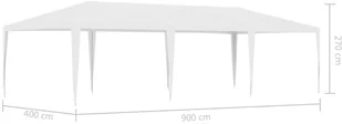 vidaXL Namiot imprezowy, 4 x 9 m, biały 48500 - Pawilony ogrodowe - miniaturka - grafika 7