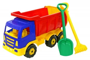 POLESIE Auto ciężarowe wywrotka + łopatka i grabki mix kolorów - Zabawki do piasku - miniaturka - grafika 2