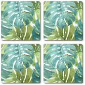 Obrusy i serwetki - Cala home PODKŁADKI KORKOWE MAŁE CALA HOME Tropical Green - Tropikalne Liście C11650 - miniaturka - grafika 1