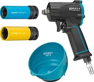 Klucze udarowe - Hazet 9012M/4 zestaw wkrętarko-wkrętarki pneumatycznej (moment obrotowy 1100 Nm, czworokąt 1/2 cala, pasujące klucze nasadowe: 17 + 19 mm, praktyczna obudowa magnetyczna) - miniaturka - grafika 1