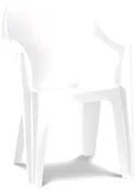 Fotele i krzesła ogrodowe - Bazkar Krzesło ogrodowe 57x57x79cm DANTE Białe BK-CU220573 - miniaturka - grafika 1