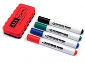 Akcesoria do tablic - Allboards Zestaw - gąbka magnetyczna + 4 markery suchościeralne ZMGM - miniaturka - grafika 1