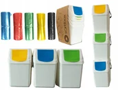 Kosze na śmieci - Zestaw Koszy Pojemników Do Segregacji Śmieci 3x25L - miniaturka - grafika 1