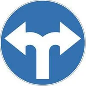 Wyposażenie miejsc publicznych - Znak drogowy nakazu C- 8 Nakaz jazdy w prawo lub w lewo - miniaturka - grafika 1