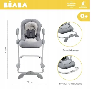 Beaba Bouncer Up&Down III, Leżaczek, Szary - Leżaczki i huśtawki Beaba Bouncer Up&Down III, Leżaczek, Szary - Leżaczki i huśtawki - miniaturka - grafika 6