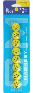 Tetis Magnesy do tablic 20mm ( 8 szt ) żółty języczek - Akcesoria do tablic - miniaturka - grafika 2