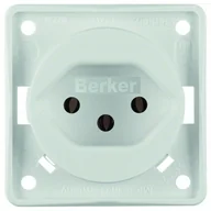 Gniazdka elektryczne - Hager Polo sp. z o.o. Berker Integro Gniazdo pojedyncze z/u szwajcarskie typ 13 śnieżnobiały mat 0962492502 - miniaturka - grafika 1
