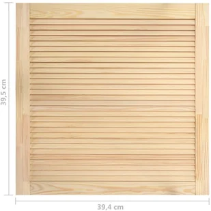 shumee Drzwi żaluzjowe lite drewno sosnowe 39,5 x 39,4 cm - Akcesoria do drzwi - miniaturka - grafika 7
