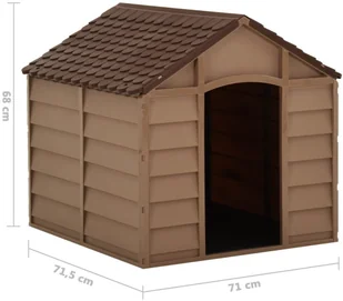 VidaXL Lumarko Buda dla psa, brązowa, 71 x 71,5 x 68 cm, PP 316180 VidaXL - Budy dla psów - miniaturka - grafika 7