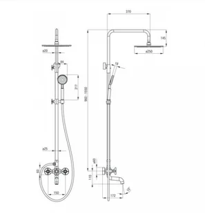 Deante Temisto Zestaw wannowo-prysznicowy ścienny z deszczownicą czarny mat NACN1QT - Zestawy prysznicowe Deante Temisto Zestaw wannowo-prysznicowy ścienny z deszczownicą czarny mat NACN1QT - Zestawy prysznicowe - miniaturka - grafika 1
