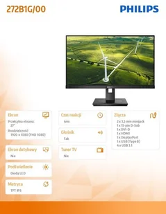 Philips 272B1G Czarny (272B1G/00) - Monitory - miniaturka - grafika 7