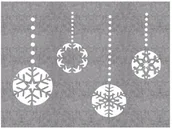 Obrusy i serwetki - UNIGLOB Podkładka świąteczna z filcu BOMBKA 40 x 30 cm szara - miniaturka - grafika 1