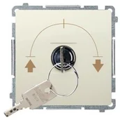 Wyłączniki światła i elektryczne - Kontakt Kontakt_Simon Łącznik chwilowy żaluzjowy z kluczem. 3 pozycyjny. I-0-II" 2 styki N/O. Możliwość wyjęcia klucza tylko w pozycji 0 beż BMPZK.01/12 - miniaturka - grafika 1