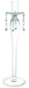 Świeczniki - H+H H & H Strass świecznik, szkło, przezroczysty, 8.5 x 8.5 x 31 cm 03674 - miniaturka - grafika 1