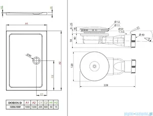 Radaway Essenza New KDJ-B kabina prysznicowa 100x120 lewa przejrzyste + brodzik Doros D + syfon 385083-01-01L/384054-01-01/SDRD1210-01 - Kabiny prysznicowe - miniaturka - grafika 2