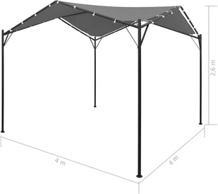 vidaXL Altana 4 x 4 m, antracytowa - Pawilony ogrodowe - miniaturka - grafika 8
