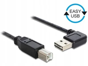 Delock Kabel USB AM-BM 2.0 0.5m czarny kątowy lewo/prawo Easy USB - Kable USB - miniaturka - grafika 5