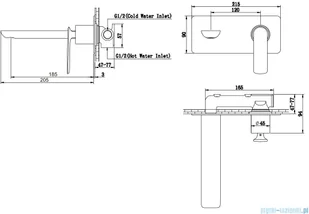Kohlman Experience Gold bateria podtynkowa umywalkowa złoty połysk QW185EGD | - Baterie podtynkowe - miniaturka - grafika 2