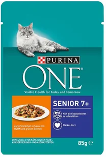 Purina One Senior 7+ 6 x 85 g Kurczak z zieloną fasolką - Mokra karma dla kotów - miniaturka - grafika 2