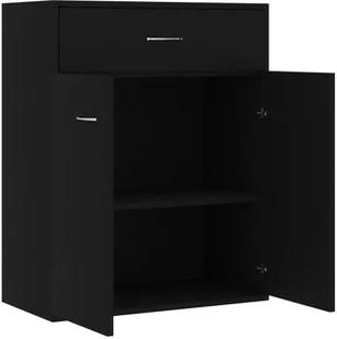 vidaXL Szafka, czarna, 60 x 30 x 75 cm, płyta wiórowa - Szafki do salonu - miniaturka - grafika 7