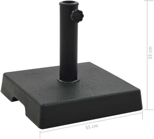 vidaXL Podstawa pod parasol, kwadratowa, żywica, 8 kg, czarna - Pozostałe meble ogrodowe - miniaturka - grafika 7