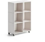 Meble do szkół i przedszkoli - AJ Produkty Szafka z przegrodami RICO, na kółkach, 6 przegród, 800 mm, biały - miniaturka - grafika 1