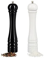 Pojemniki na przyprawy - Relaxdays młynek do przypraw z drewna,-częściowy zestaw, ceramicznym mechanizmem mielącym, ręcznie, duży, wys. x szer. x głęb.: 30 x 6 x 6 cm, klasyczny, czarno-biały 10023302 - miniaturka - grafika 1