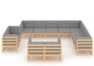 vidaXL 12-cz. zestaw wypoczynkowy do ogrodu, z poduszkami, lita sosna 3077004 - Meble ogrodowe - miniaturka - grafika 2