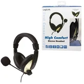 Słuchawki - LogiLink Stereo Headset with High Comfort - Złoty HS0011A - miniaturka - grafika 1
