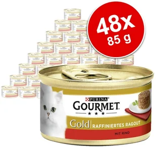 Purina Gourmet Megapakiet Gold Ragout, 48 x 85 g - Wołowina i kurczak - Mokra karma dla kotów Purina Gourmet Megapakiet Gold Ragout, 48 x 85 g - Wołowina i kurczak - Mokra karma dla kotów - miniaturka - grafika 2