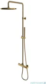 Baterie umywalkowe - Omnires Y zestaw prysznicowy natynkowy termostatyczny złoty Y1244SUGL | - miniaturka - grafika 1
