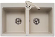 Zlewozmywaki - Pyramis SENAR 2 beżowy - miniaturka - grafika 1