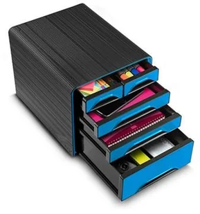 CEP Zestaw 5 szufladek CEP Smoove, czarny/niebieski C7213G-01 - Szafki biurowe - miniaturka - grafika 2