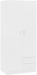 vidaXL Szafa, biała, 80x52x180 cm, płyta wiórowa - Szafy - miniaturka - grafika 2