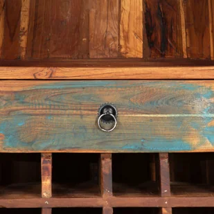 vidaXL Szafka na wino, 50 x 40 x 180 cm, lite drewno z odzysku - Stojaki na wino - miniaturka - grafika 7