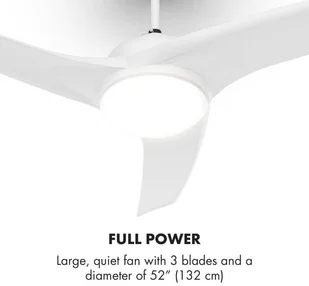 Klarstein Figo Wentylator stropowy 52" 55W Lampa stropowa 2x42W Pilot biały VTS6-Figo-W - Wentylatory sufitowe - miniaturka - grafika 3