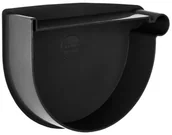 Rynny i akcesoria - Denko rynny bez uszczelki 90 mm Prawe Grafit - miniaturka - grafika 1