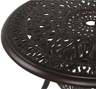 Beliani Stół ogrodowy okrągły 90 cm brązowy ANCONA 191197 - Stoły ogrodowe - miniaturka - grafika 5