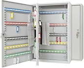 Szafki na klucze - Wedo Szafka na klucze malowana proszkowo blachy stalowej 38 x 14 x 55 cm, blokada bezpieczeństwa łącznie z 2 kluczami, Hakenleiste indywidualnie regulowana, jasnoszary 10272037X - miniaturka - grafika 1