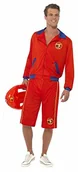 Stroje karnawałowe - Smiffys , mężczyźni Baywatch plaża kostium ratunkowy, kurtka i długie szorty, rozmiar: L, 32893, m, czerwony 32893M - miniaturka - grafika 1