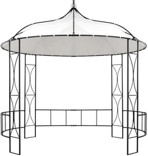 vidaXL Altana, 300 x 290 cm, biała, okrągła - Altany ogrodowe - miniaturka - grafika 2