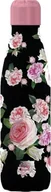 Butelki termiczne - I-Drink kolba termosowa Róże 500 ml stal nierdzewna czarna/różowa twm_527425 - miniaturka - grafika 1