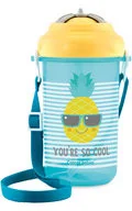Canpol Babies Babies, So Cool!, Bidon ze składaną rurką, Ananas, 400 ml, Żółty - Bidony dla dzieci - miniaturka - grafika 2