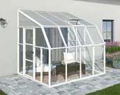 Pozostałe ozdoby ogrodowe - Palram Ogrody zimowe z białym stelażem Sun Room Palram 2,58 x 2,6 m białe PAL702116_702118 - miniaturka - grafika 1