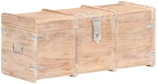 vidaXL Skrzynia, 90x40x40 cm, lite drewno akacjowe vidaXL - Pudła i pojemniki do przechowywania - miniaturka - grafika 25