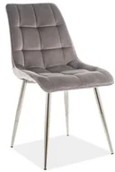 Krzesła - Signal KRZESŁO CHIC VELVET CHROM STELAŻ / SZARY 14 CHICVCHSZ - miniaturka - grafika 1